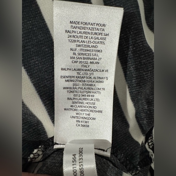 Lauren Ralph Lauren Women's Black White Striped Pleated Drop-Waist Dress Size 6 - Picture 11 of 12